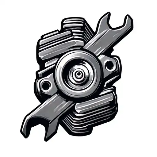 mechanic spanner piston engine made tattoo design idea