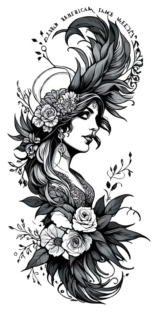 Mexican wedding tattoo design idea
