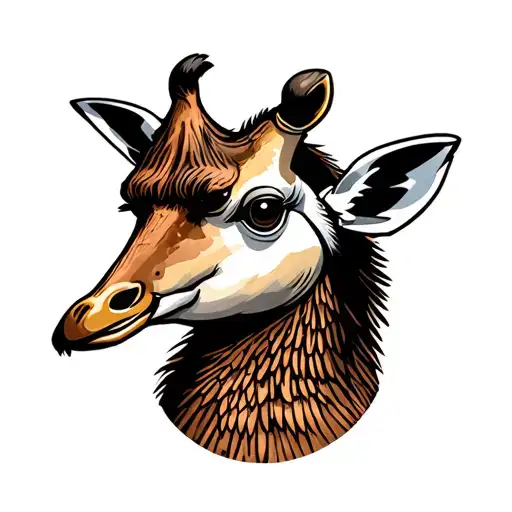 Canadian goose and girrafe tattoo design idea