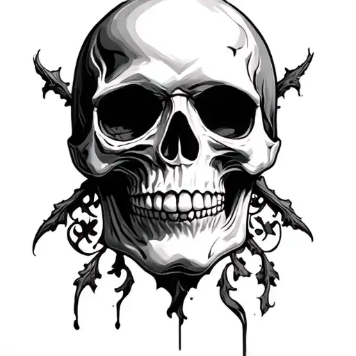 skull face tattoo design idea