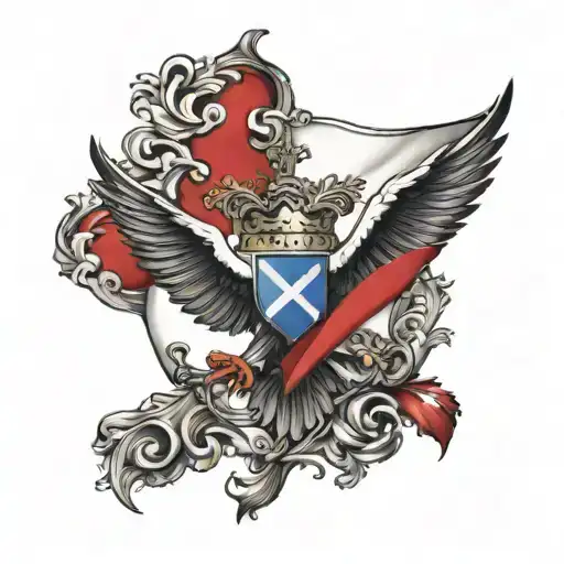 dominican flag black and red tattoo design idea