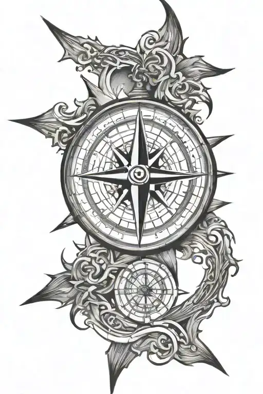 norse compass tattoo design idea