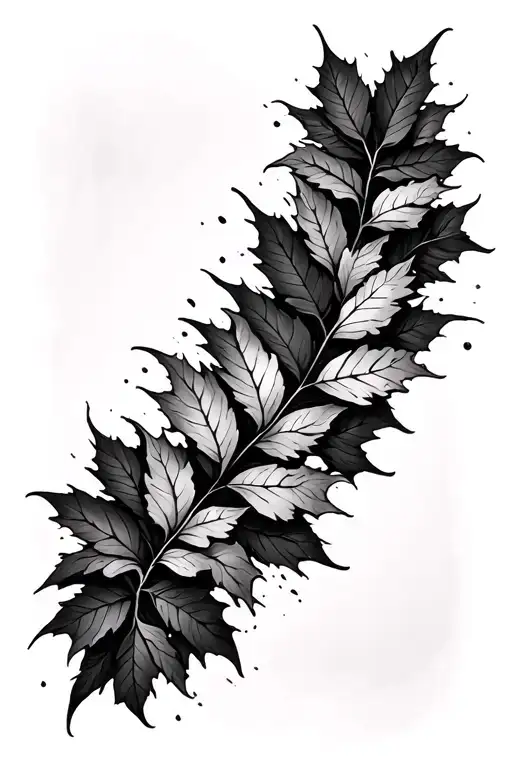 leaves falling apart tattoo design idea