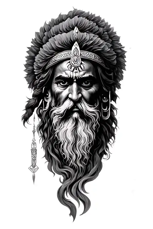aghori with Jatha tattoo design idea