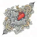 ambigram using lovers /enemies tattoo design idea
