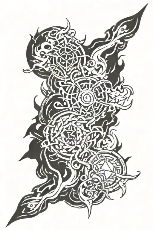 air earth water fire tattoo design idea