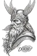 odin portrait facing forward tattoo design idea