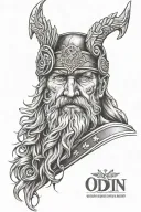 odin portrait facing forward tattoo design idea