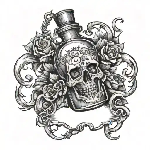arsenic poison bottle tattoo design idea