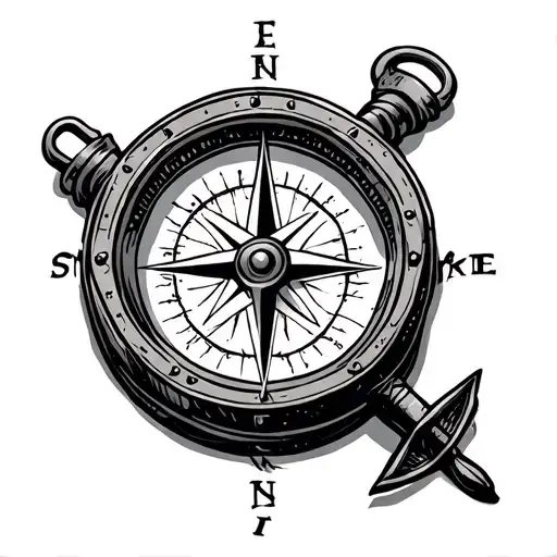 compass with see the good rescue the good be the good tattoo design idea