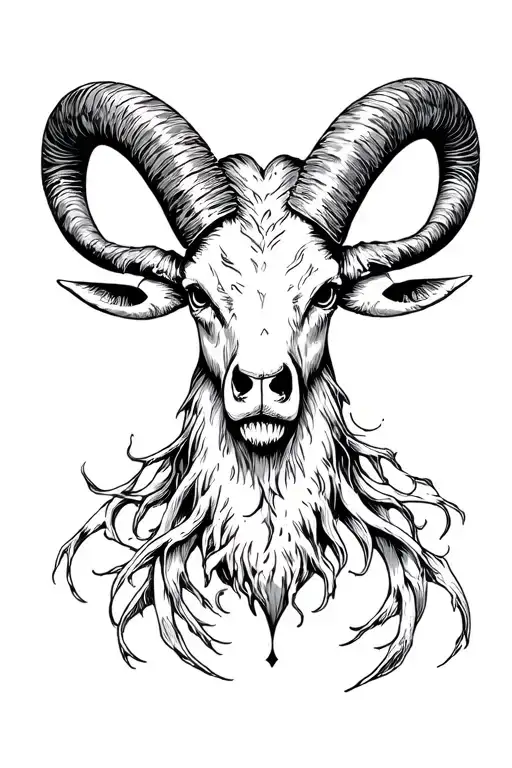 Horror Aries zodiac sign tattoo design idea