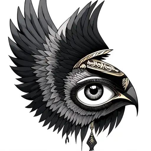 Horus Alas de Angel Eye tattoo design idea