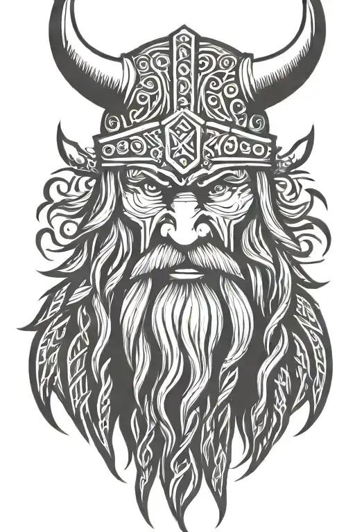 viking berserker head tribal inspired design featuring tattoo design idea