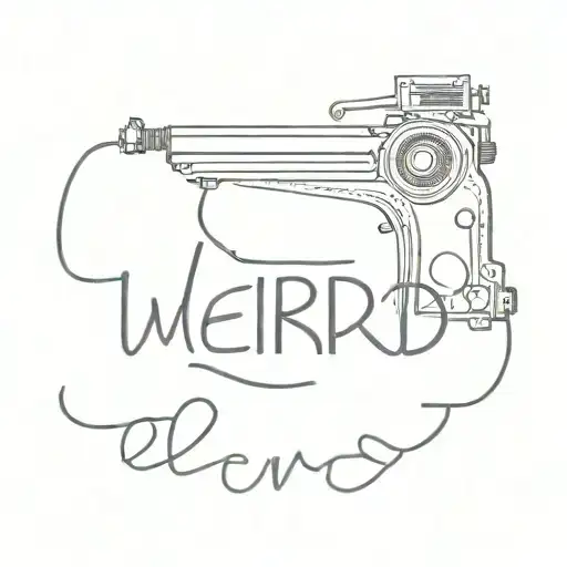 the word "weirdo" in a minimalist style using a typewriter font.  tattoo design idea
