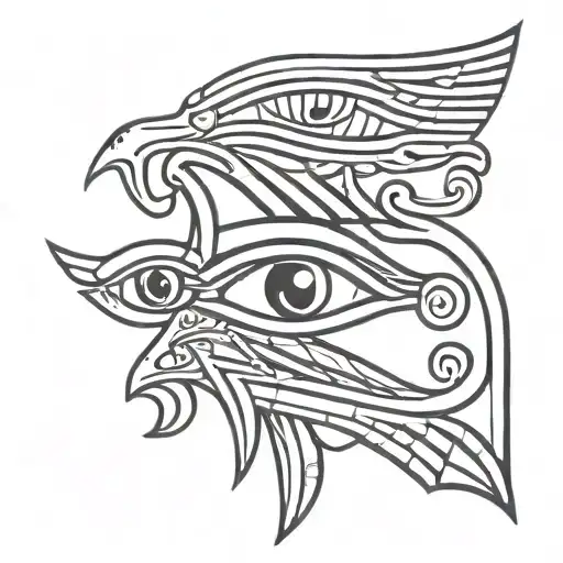 two eyes of horus and ra tattoo design idea