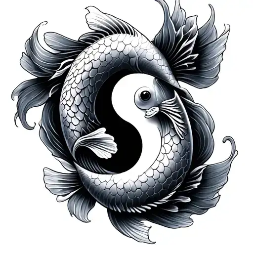 koi fish yin yang tattoo design idea