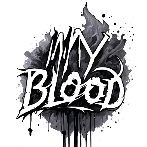 NED from 21 pilots "my blood" writing in tweny one tattoo design idea