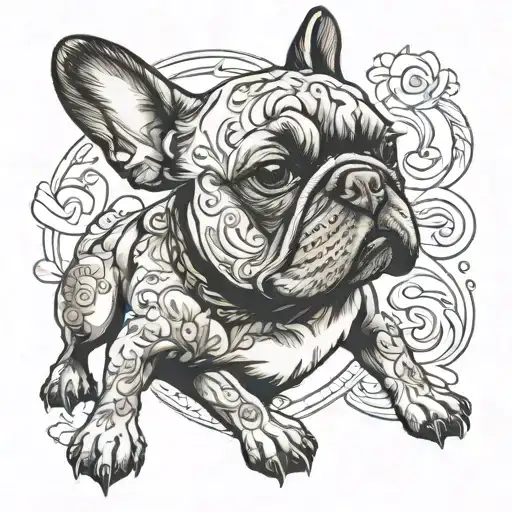 french bulldog tattoo design idea