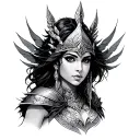 azte warrior princess tattoo design idea