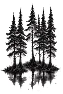 Louisiana swamp cypress tree multiple tattoo design idea
