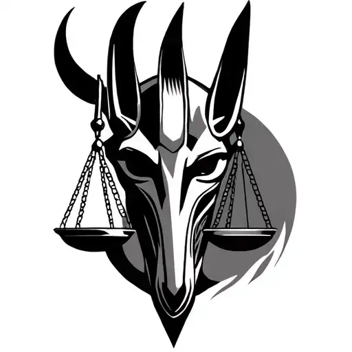 Anubis Scales Of Justice tattoo design idea