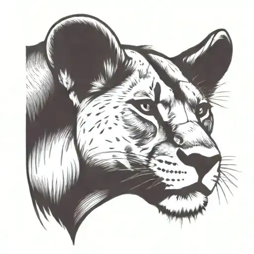 lioness queen tattoo design idea