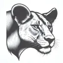 lioness queen tattoo design idea