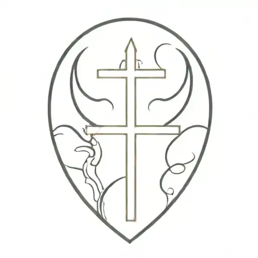 cross with dragon  tattoo design idea