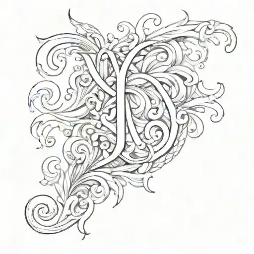 start with letter N and end with letter J and  hidden 'Roy' name in middle  tattoo design idea