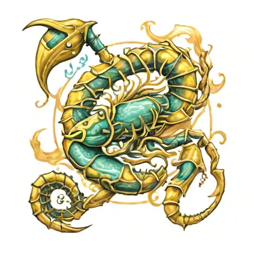 Sagittarius Scorpion water color tattoo tattoo design idea