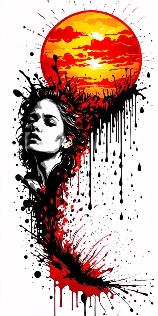 sun with rain falling off of the bottom tattoo design idea