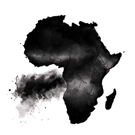 map of Africa continent with kenya tattoo design idea