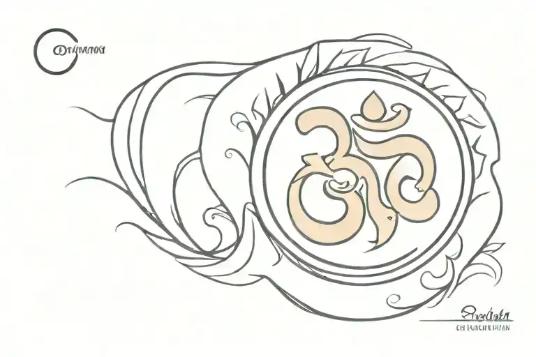om namah shivaya written in English tattoo design idea