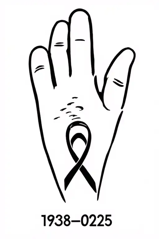 "1938-2025" Alzheimer's awareness ribbon with finger print tattoo design idea