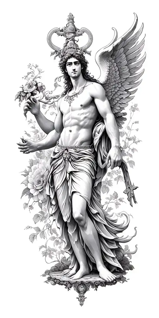 Eros God of Love and desire happiness trust knowledge, wisdom, power, outdoor, nature, japan, philippines tattoo design idea
