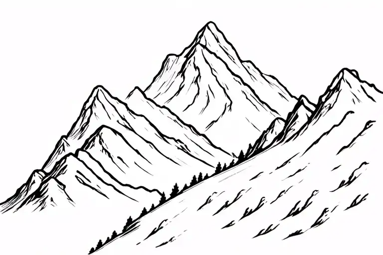 motorcycle on a twisty mountain road tattoo design idea