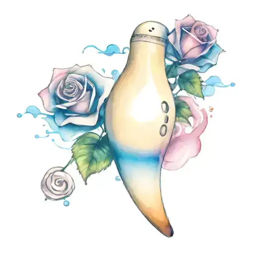 Bowling Pin and Rose tattoo design idea