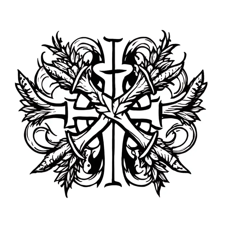 Jerusalem Cross tattoo design idea