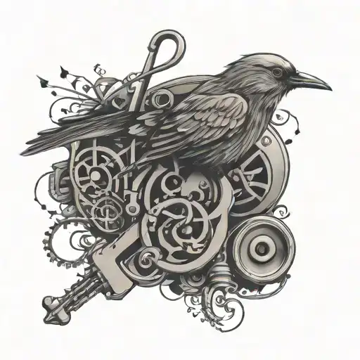 imagine fine line tattoo bird music love music keys tattoo design idea
