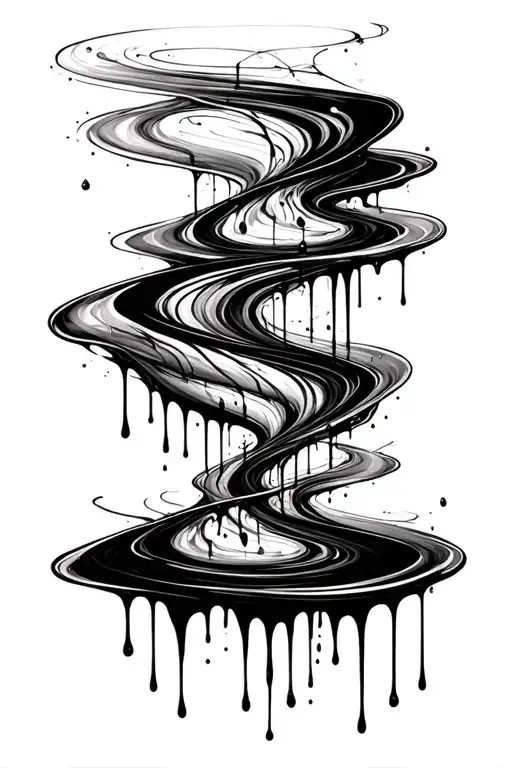 three lines dripping ink tattoo design idea