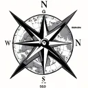 map of bermuda triangle with a compass and number 2082 tattoo design idea