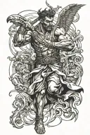 Gabriel fighting tattoo design idea