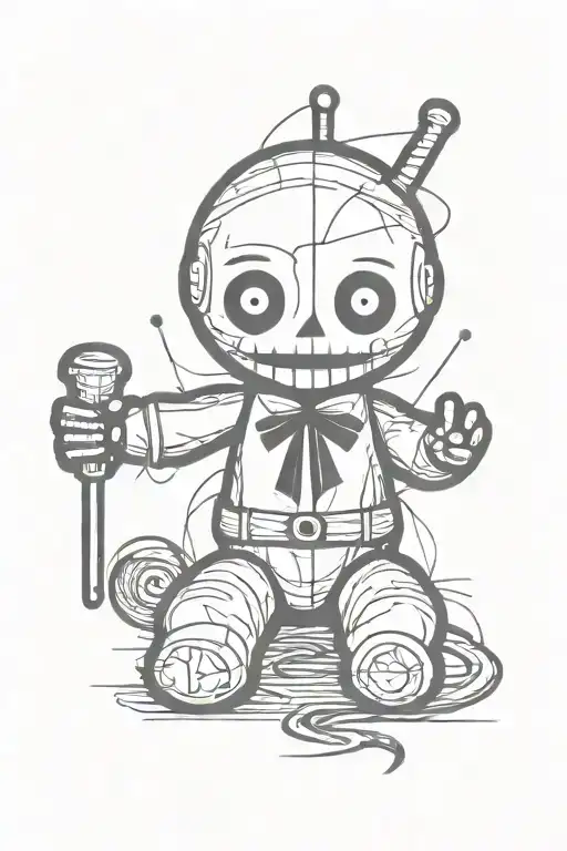 voodoo doll evil tattoo design idea