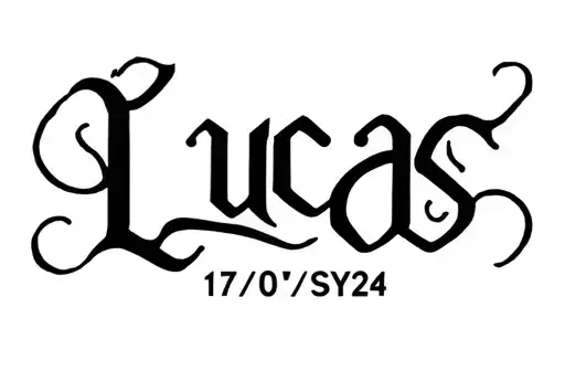 "Lucas 
17/07/24" tattoo design idea