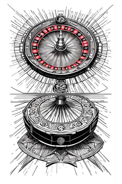 roulette wheel table tattoo design idea