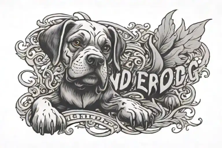 the word-"underdog" tattoo design idea