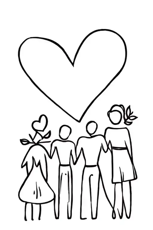 family mom son dad travel love heart tattoo design idea