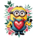 Kevin minion heart tattoo design idea