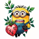 Kevin minion heart tattoo design idea