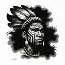 Taino tribal warrior tattoo design idea